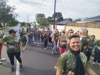 Residents, families and friends on the route of the McClelland Annual Big Walk